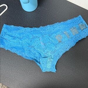 Victoria's Secret PINK Blue Lace Panties pre loved